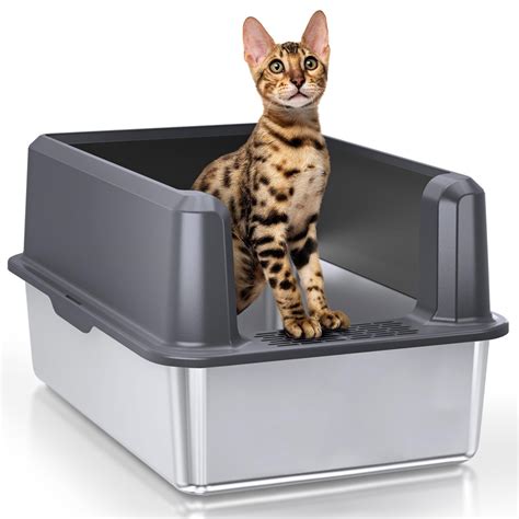 metal litter boxes|stainless steel large litter box.